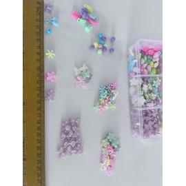 Pastel Craft Beads Set, Assorted Flower and Round Shapes, Multi-Color Pearl Finish, DIY Jewelry Making