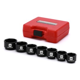 MIXPOWER 7 Pieces 3/8" Drive Low Profile Oil Filter Socket Set, 24mm, 25mm, 27mm, 28mm, 29mm, 32mm, 36mm, Oil Filter Cap Remover and Installer Tool Set