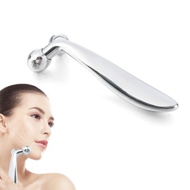 1 Piece Facial Massager, Wrinkle Massager, Massage Roller, 3D Facial Ball Massager, Manual Face Shaper, 360° Rotating Roller Massager (Silver)