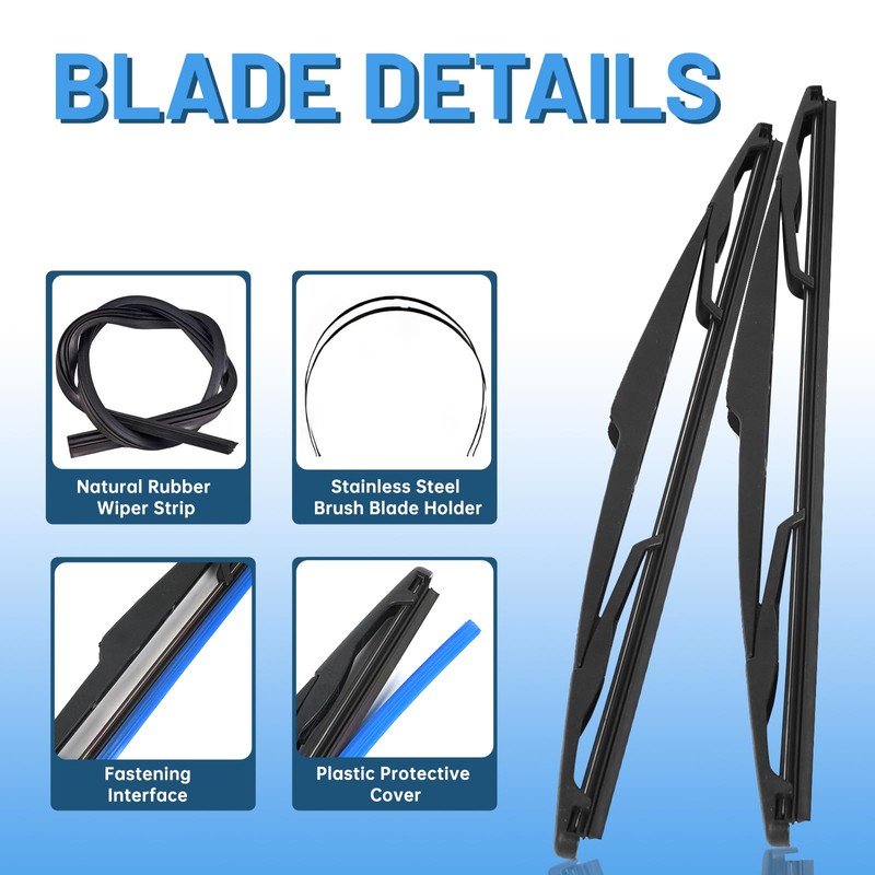 YOKKIP Back Windshield Wiper - Replacement for 2007-2016 Jeep Wrangler