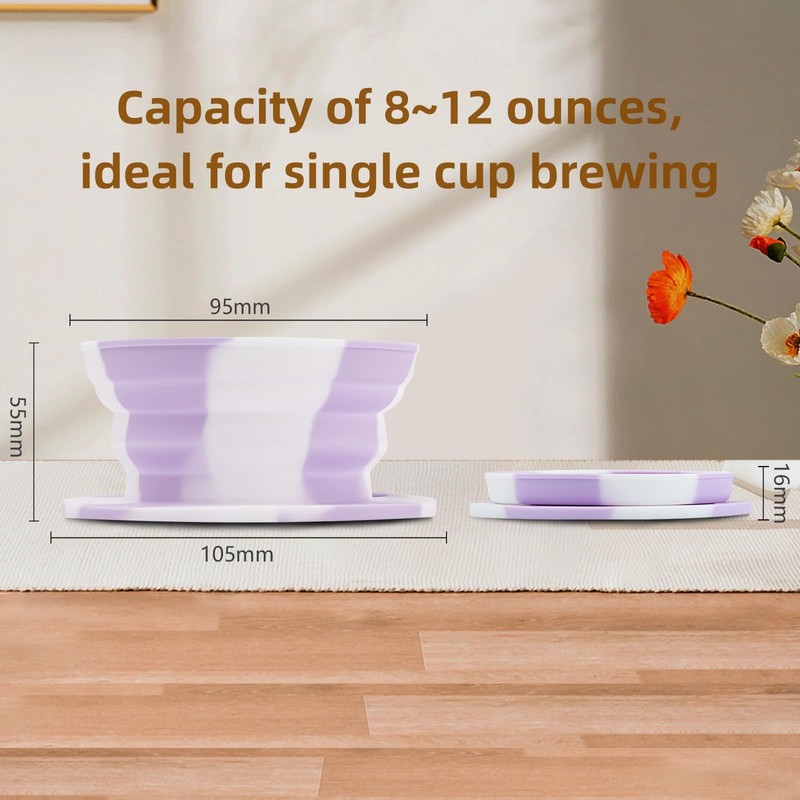 VVGCS Paperless Travel Collapsible Pour Over Dripper Kit, Travel Pour