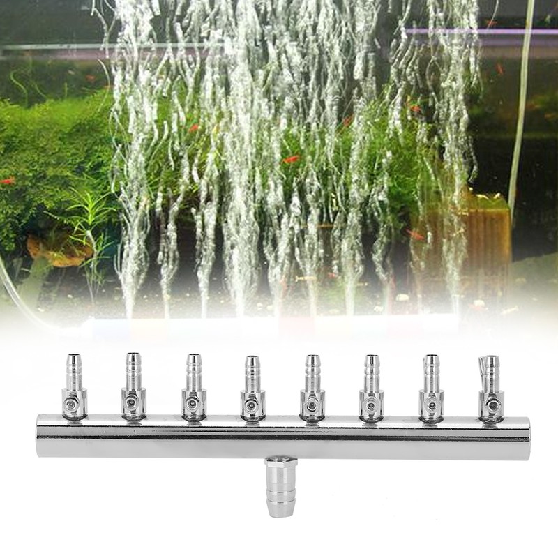 Stainless Steel Fish Tank Air Pump Splitter Distributor Aquarium Oxygen
