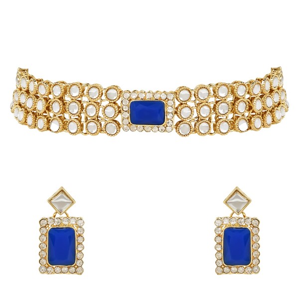 I Jewels - Juego de gargantilla con arete para mujer,