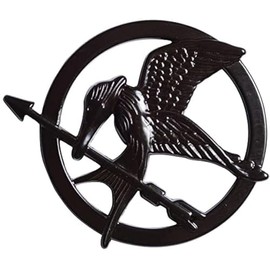 Mockingjay Symbol Metal Lapel Pin Novelty Brooch Movie Book Franchise Katniss Cosplay (Black)