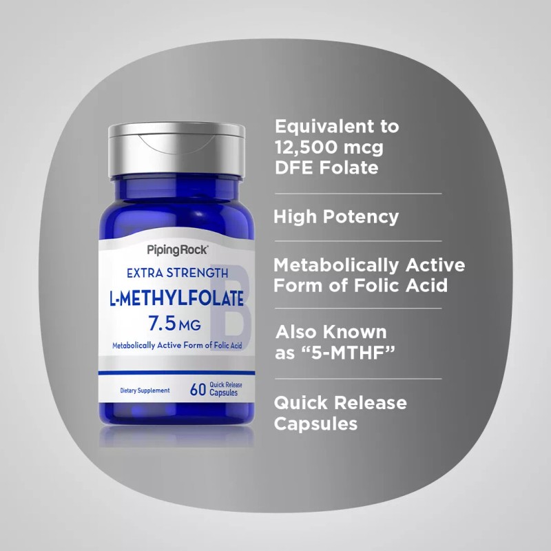 Piping Rock L Methylfolate 7.5 mg | 60 Capsules |