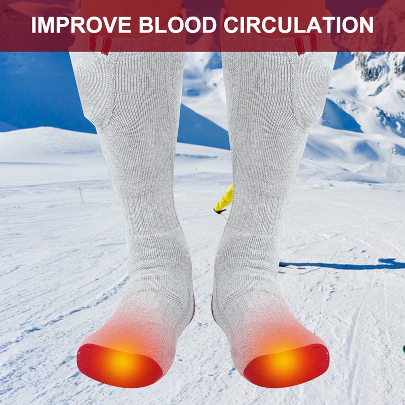 Heating Electric Rechargeable Adjustbale Temperature Winter Heated Thermal SockEU Plug