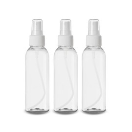 ljdeals 2 oz Clear Plastic Spray Bottles – White Fine Mist Sprayer, Refillable Empty Bottles for Essential Oils, Perfumes, Travel, Cleaning, Hair Care – Pack of 2, Made in USA