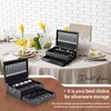 DoubleFill 2 Layer Leather Silverware Storage Box with Lid Drawer
