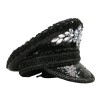 GIFTSHOP101 Black Steampunk Captain Hat with Silver Rhinestones for Burning