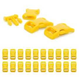 'Set of 20 3/8 Paracord Bracelet PLASTIC BUCKLE/CLIP Closure (Click), Cords 29 mm x 15 mm, Colour: Yellow – Ganzoo