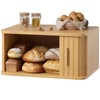 WOWLIVE Bread Box for Kitchen Countertop, Large Roll Top Bread