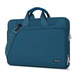 MOSISO 360 Protective Laptop Shoulder Bag Compatible with MacBook Pro 16 inch 2021 M1 Pro/Max A2485/2019-2020 A2141/Pro 15 A1398, 15-15.6 inch Notebook, Matching Color Sleeve with Belt, Deep Teal