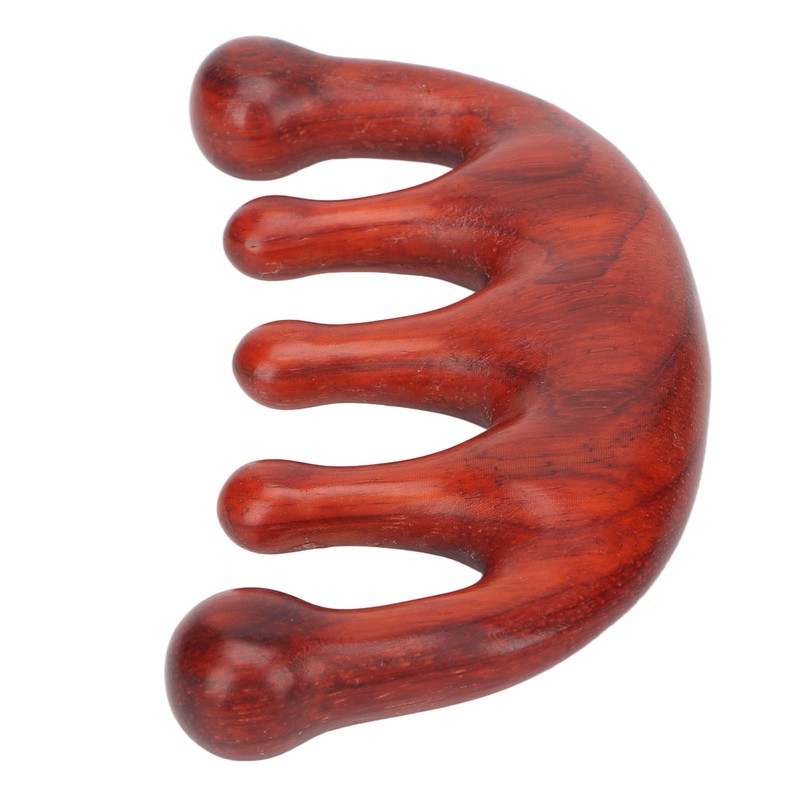 Scalping Massage Comb 5 Teeth Sandalwood Gua Sha Handheld Portable