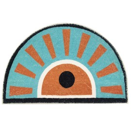 EVQUIT Semi Circle Bathroom Rugs Non Slip Bath Mats Machine Washable Bath Rugs 16x24 inch, Sun