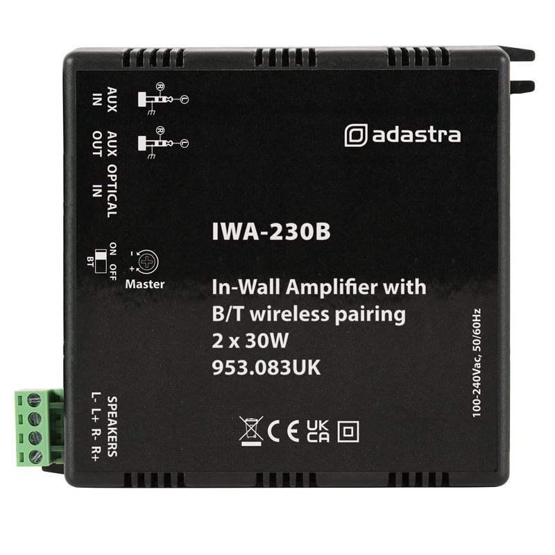 Adastra | Bluetooth In-Wall Full Stereo Amplifier | 2 x
