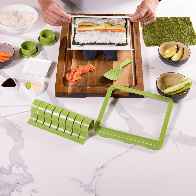 SushiQuik Sushi Making Kit with Rice Spreading Training Frame, Rice