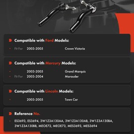 A-Premium 2 x Front Outer Tie Rod Ends, Compatible with Ford Crown Victoria 2003-2005 & Lincoln Town Car 2003-2005 & Mercury Grand Marquis 2003-2005, Marauder 2003-2004