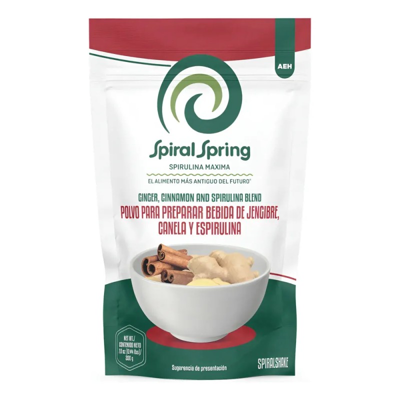 Alga Spirulina + Canela + Jengibre 2 Bolsas De 200grs