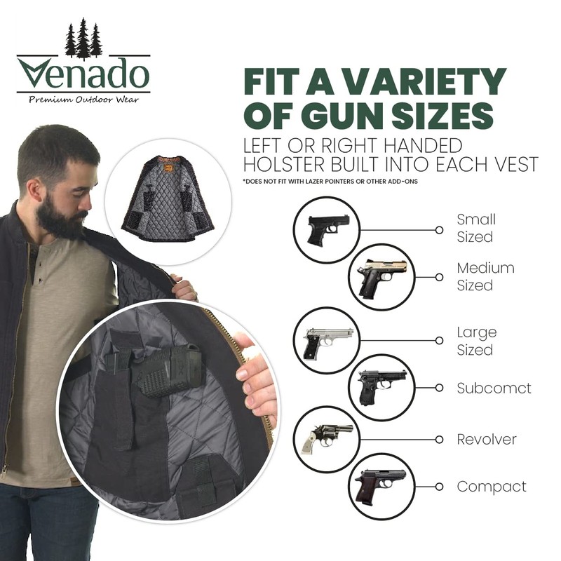 Venado Concealed Carry Vest for Men - Built-in Left and