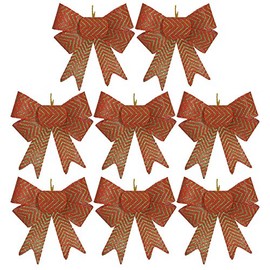 Black Duck Brand Set of 8 Red and Green Festive Holiday Christmas Bows - Perfect as Tree Ornaments - Tree Filler - Decorative Ornaments - Perfect for Preparing for The Holidays!