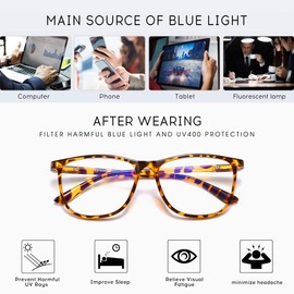 SUNGAIT Spring Hinge Blue Light Filter Glasses Anti Blue Ray Digital Screen Glasses SGT902, amber frame