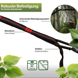 Hammock Camping Hammock for 2 People, Ultralight Outdoor Hammock, Perfect Camping Gifts, Camping Hammock Outdoor with 2 Premium Tree Straps + 2 Carabiners