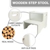 WOOD CITY Wooden Toddler Step Stool for Kids, Grey Two