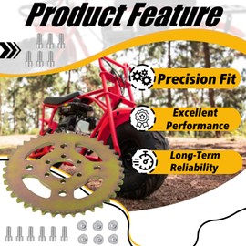 40T Steel Rear Sprocket #40/41/420, 6-Hole, Compatible with Mini Bike Models CT100U, CC100X, MMB80, DB30, MBX10 - Replacement Sprocket with Wrench Included
