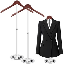 T Shirt Display stand for Vendors, Adjustable Tshirt Shoulder Stand, Portable Hanging wooden Clothes Rack, Flexible Hanger Rack for Clothing Dress Jacket Coat Retail, Height 18.5-31.5 Inch (2 Pcs)
