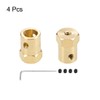 sourcing map Hex Coupler 8mm Bore Motor Hex Brass Shaft