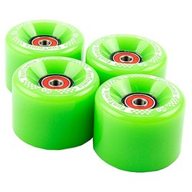 FunTomia Pack of 4 Longboard/Skateboard/Mini Board Wheels (Big Wheels) in 65 x 45 mm 80A Including ABEC-9 Ball Bearings and Metal Spacer 80A Wheel Hardness