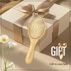 GAVIVOL Bamboo Hair Brush with Metal Bristles, Anti-Static & Detangling