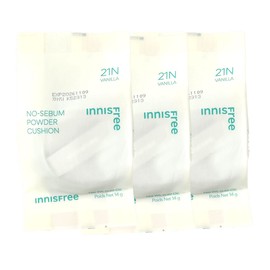 Refill Innisfree No Sebum Powder Cushion 21N Vanilla x3 / 리필이니스프리 노세범 파우더 쿠션 21N 바닐라 x3개