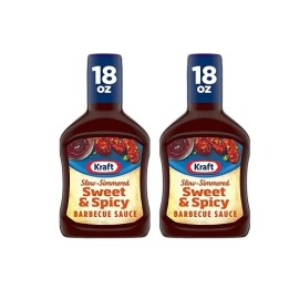 Kraft Sweet & Spicy Slow-Simmered BBQ Barbecue Sauce (18 oz Bottle) (Pack of 2)