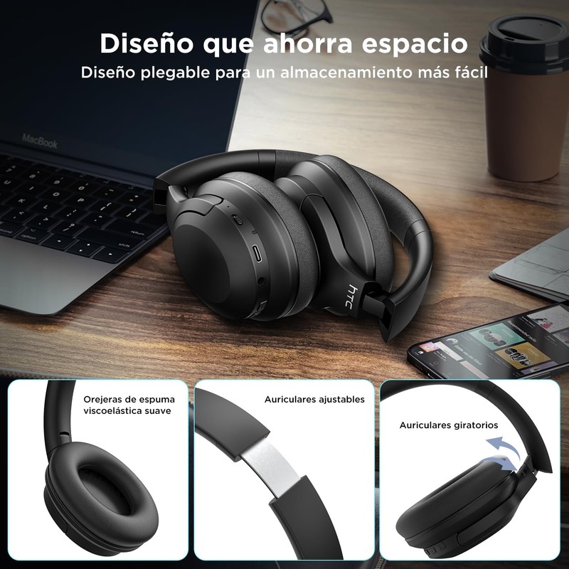 HTC Auriculares inalámbricos con cancelación Activa de Ruido Auriculares inalámbricos