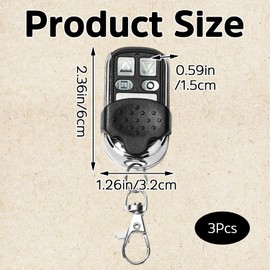 3Pcs Universal Garage Door Opener Remote Control, Electric Gate Fob with Sliding Protective Cover, Cloning Key Fob for Garage Door Telescopic Door Parking Lock Anti-theft Device