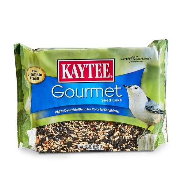 Kaytee Wild Bird Gourmet Seed Cake For Cardinals, Chickadees, Juncos, Titmice, Woodpeckers and More, 2 Pounds