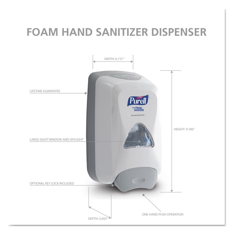 PURELL FMX-12 Push-Style Hand Sanitizer Foam Dispenser, Dove Grey, for