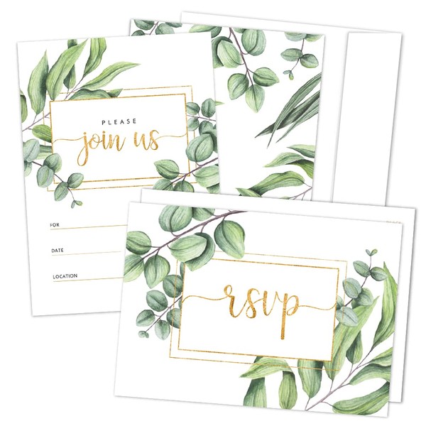 Set of 25 Fill-in Invitations with Envelopes and RSVP Cards