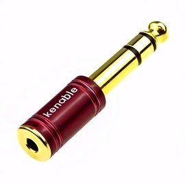 kenable PRO Metal 6.35mm Stereo Jack Plug to 3.5mm Jack Socket in Red and Gold Plated
