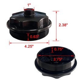 iFJF F81Z9G270BA Fuel Filter Cap Replacement for Powerstroke 7.3L V8 1999-2003 F250 F350 F450 F550 Super Duty 2000-2003 Excursion Billet Aluminum 1831193C91 RK31449 904-203 (Black)