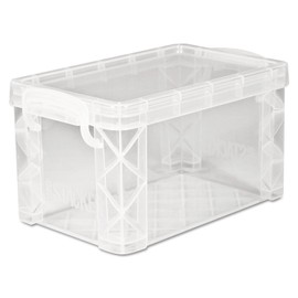 Advantus 40307 Super Stacker Storage Boxes, Hold 400 3 x 5 Cards, Plastic, Clear
