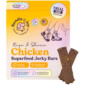 Bundle x Joy Rise & Shine Chicken Jerky Dog Treats - 5 Oz Bag, Natural Superfood - Corn, Poultry, Soy & Grain Free Dog Treats Made in USA Only