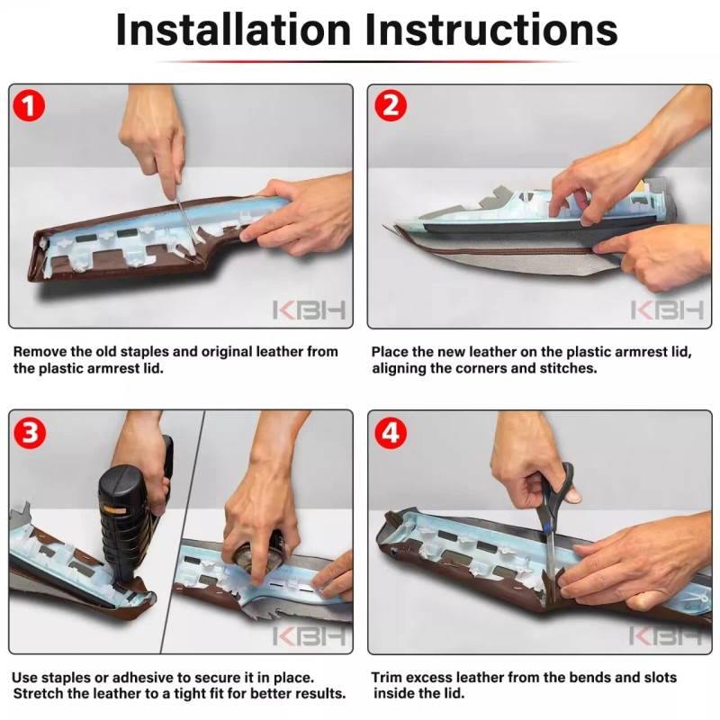 KBH Fits 2013-2018 Toyota Avalon Front Door Panel Leather Armrest