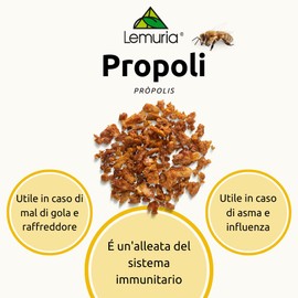 Lemuria - Propoli E.T. - Utile in Caso di Mal di Gola e Raffreddore - Rafforza le Difese Immunitarie - Estratto Totale Senza Alcol - 30 ml - Made in Italy