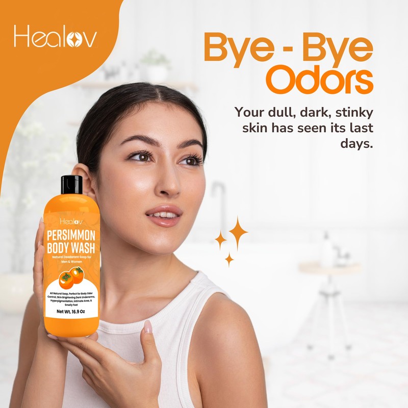 Healov Persimmon Body Wash for Body Odor Control – Natural