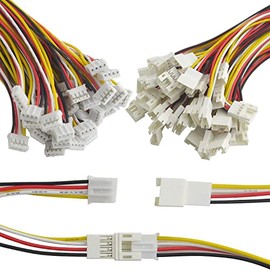 RUNCCI-YUN 50Pcs（25 Pairs）JST Connector，2.0mm 4 Pin JST Cables Connector，JST-PH Male&Female Connector with 15 cm Cable Electrical Connector