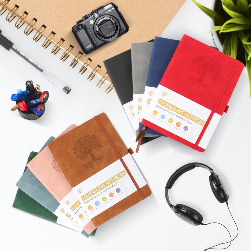 JUNART A5 Lined Journal Notebooks for Women & Men with