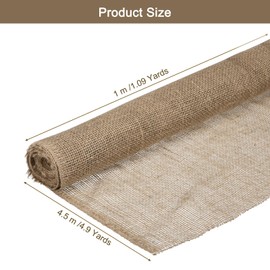 MECCANIXITY Burlap Fabric Roll 1.1 Yards x 5 Yards Natural Jute Burlap Roll for Table Runners Weed Barriers Wedding Craft Plants