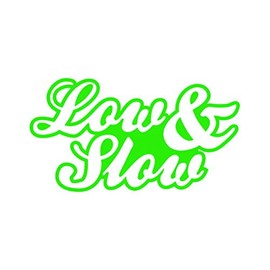RDW Script Low & Slow Sticker - Decal - Die Cut - Stance Flush - Green 6.00" x 3.27"